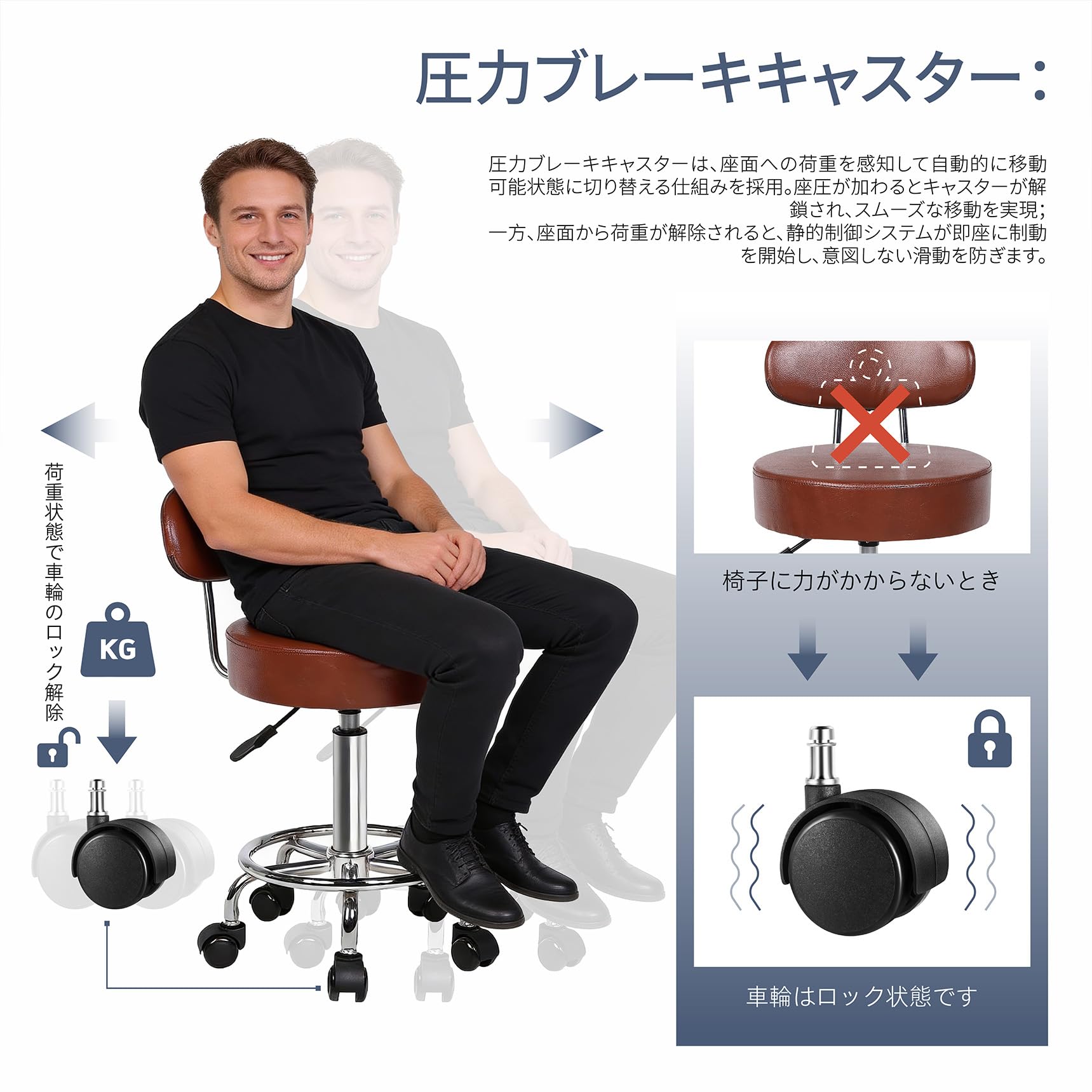 Amazon｜Youhauchair カウンターチェア キャスター付き ハイスツール