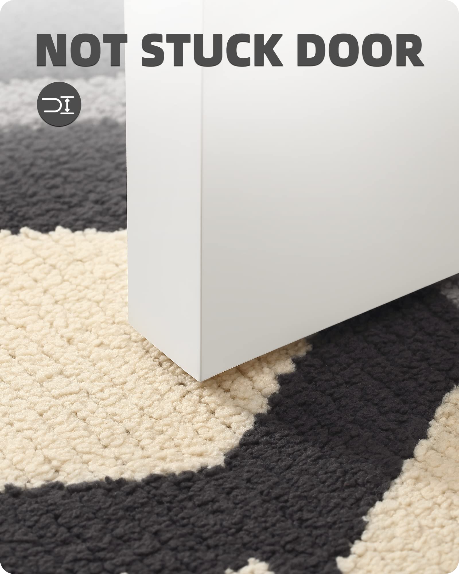 Color G Indoor Door Mat, 35"x59" Super Absorbent Resist Dirt Front Door Mat, Large Non-Slip Front Doormat Indoor Entrance, Machine Washable Low-Profile Inside Door Mat for Entry Black