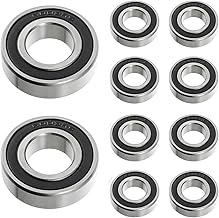 6003 2RS Ball Bearing, Made of Steel Bearing 17 mm x 35 mm x 10 mm, Double Shielded Deep Groove Ball Bearings (10 Pcs)