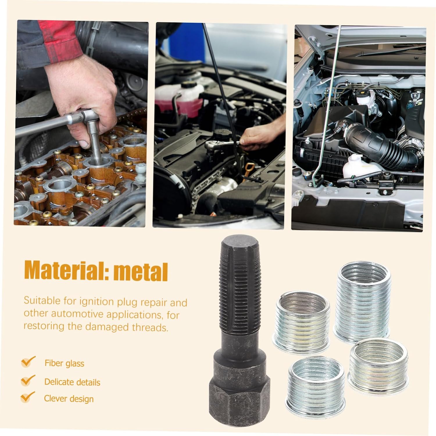 Gatuida Thread Repair Kit for Ignition Restoration Tool for Stripped Threads Automotive Applications Random Easy to Use