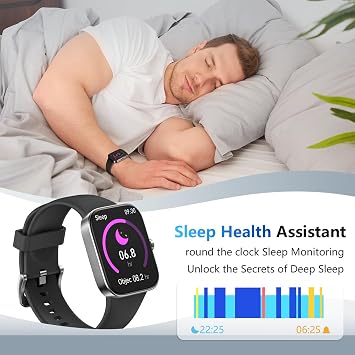 Smart Watch for Men Women, 1.85 HD Touchscreen Fitness Tracker, Bluetooth Notifications/Calls, IP68 Waterproof, 140+ Sport Modes, 24/7 Heart Rate & Sleep Monitor for iPhone Android iOS