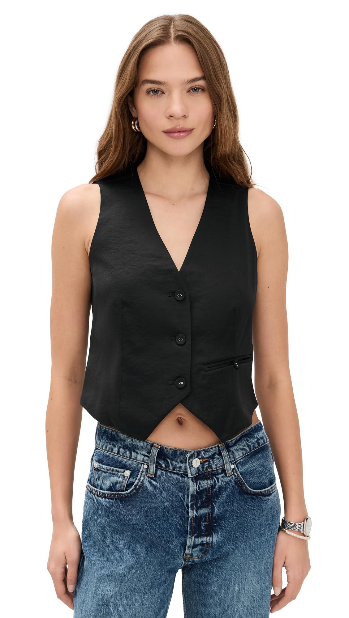 LE BOP Womens Simone Satin Vest