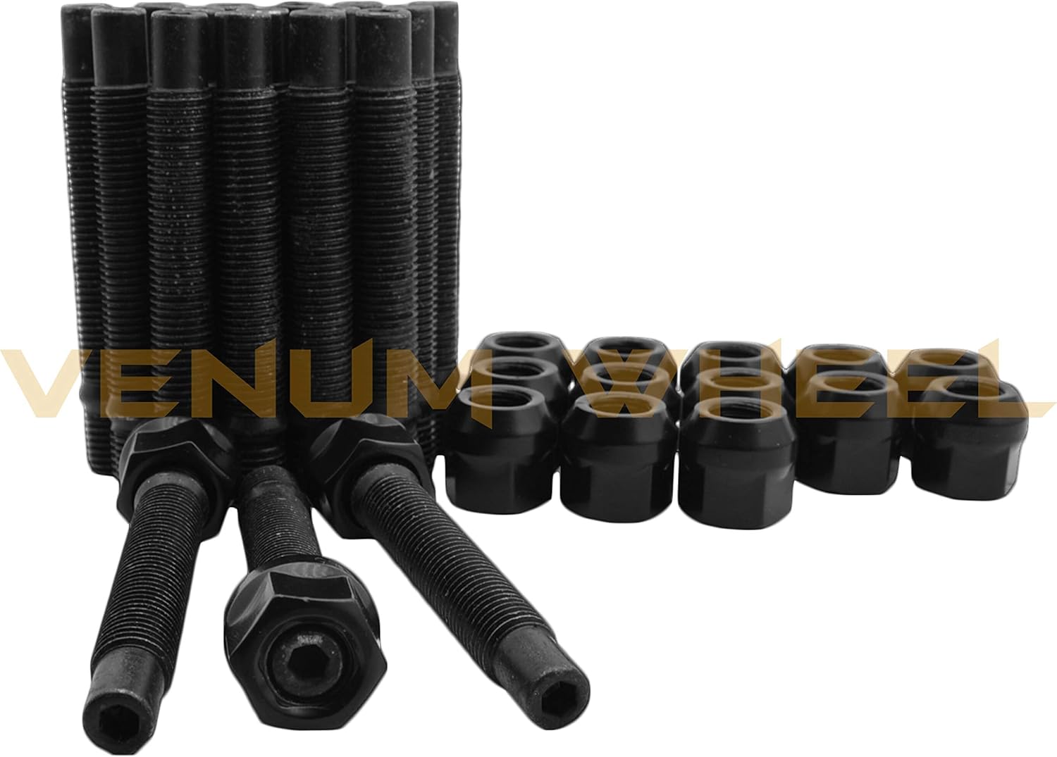 4 Pc 5x100 5x112 MM Hub Centric Wheel Spacers 15 MM + Stud Conversion Kit W/Short Black Lug Nuts - TT A3 A4 A6 A8 S4 S6 S8 Jetta Golf GTI R32 EOS CC + More