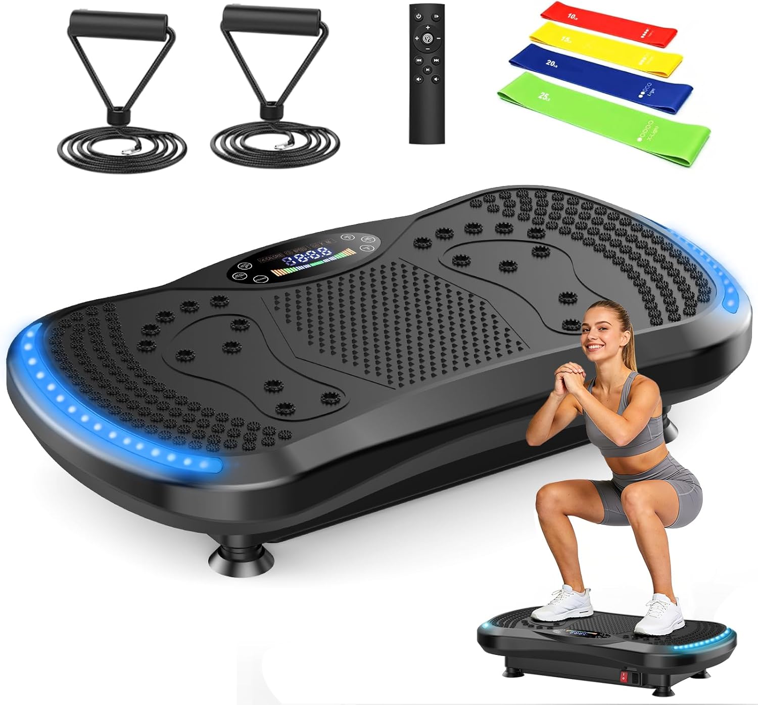 Colesy Vibration Plate Exercise Machine for Lymphatic Drainage,400lbs Capacity Vibrating Plate for Weight Loss,200-Levels Vibration Platform for Circulation,Body Shaker for Full Body Workout Women Men