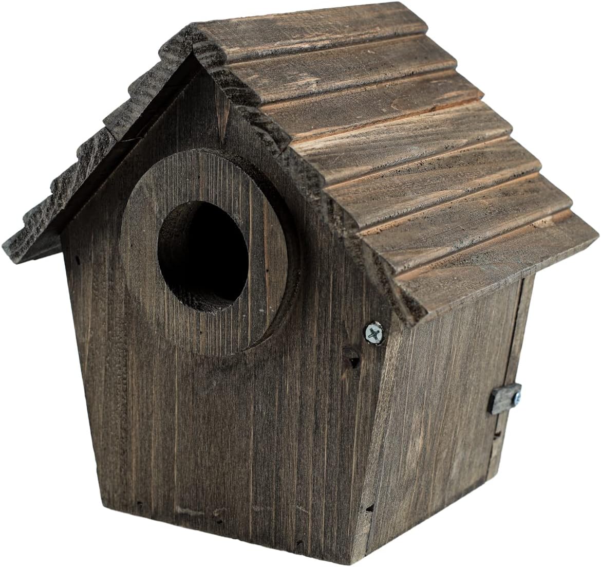 Bird House Black Birdhouse Birdhouse for Outside Wooden Bluebird House with Predator Guard Finch Bluebird Nesting Box Wild Bird Watching Hanging Clearance Garden Bird Feeding Country Cottages (B6-2) : Patio, Lawn & Garden