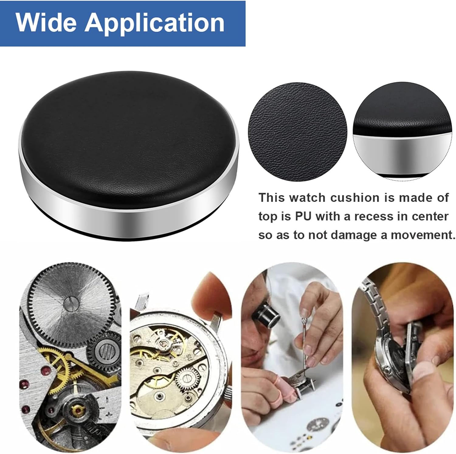 HANYAUKU Watch Case Cushion, Watch Repair Cushion Jewelry Case Movement with Protection Pad Holder, Movement Seat Scratch-Proof, Watchmaker Clock Repair Tools