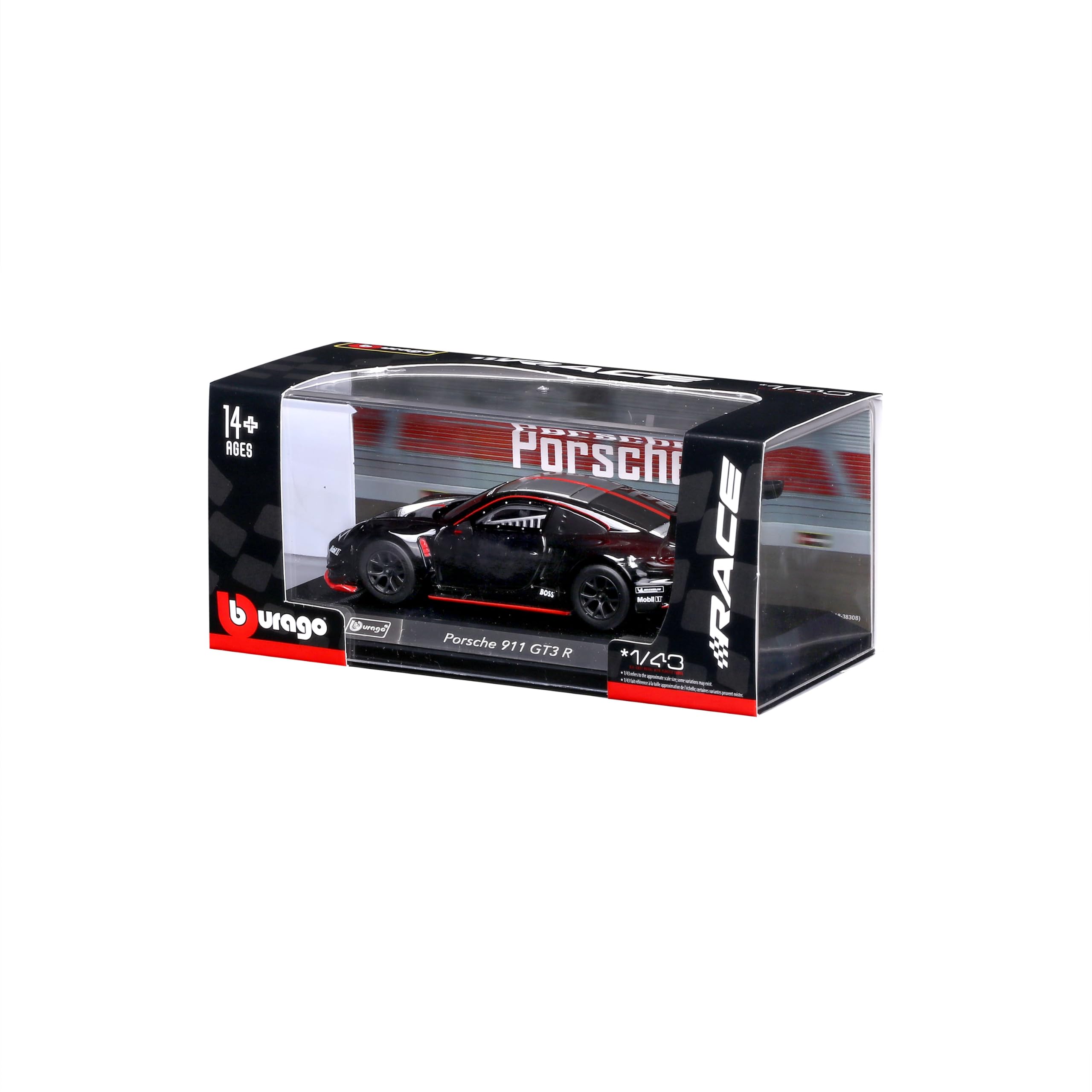 Bburago Porsche 911 GT3 R Die-Cast Race Car, 1:43 Scale Collectible Vehicle, Black, for Ages 14+-image-9