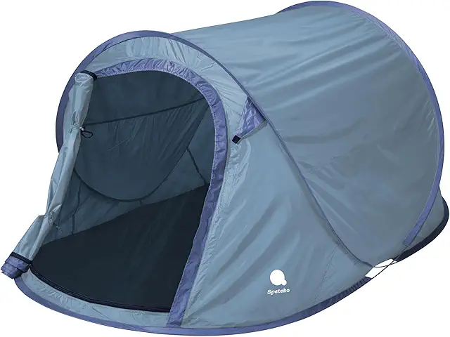 Pop-Up Zelt für 2-3 Personen - Trekking & Camping Sofortzelt in Blau, Grün, Silber