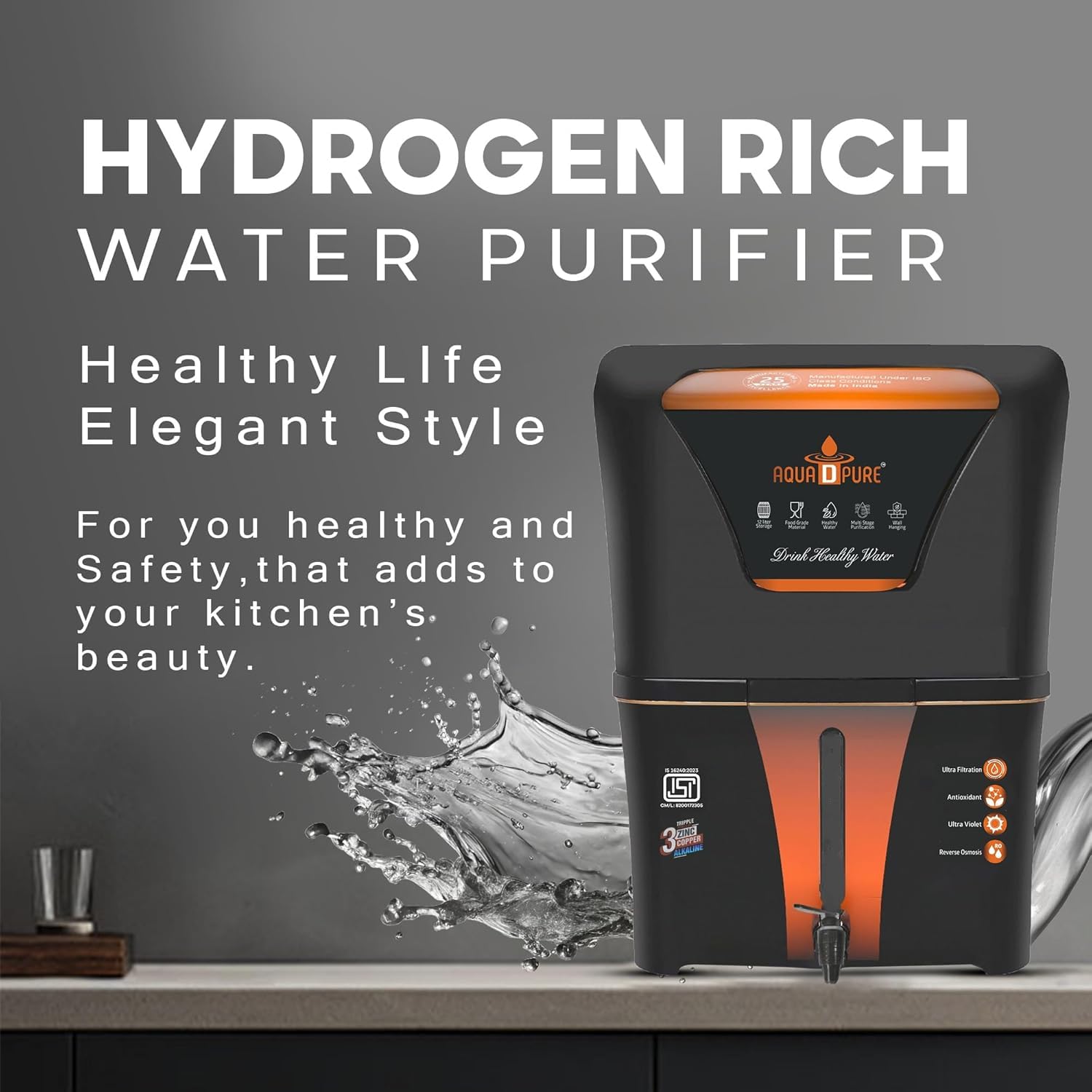 AQUA D PURE RO Water Purifier - 12L, 4-in-1 -6