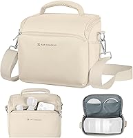 K&F Concept Small Sling Camera Bag Beige - Compact Crossbody DSLR SLR Case for Photographers, Quick Access Shoulder Bag