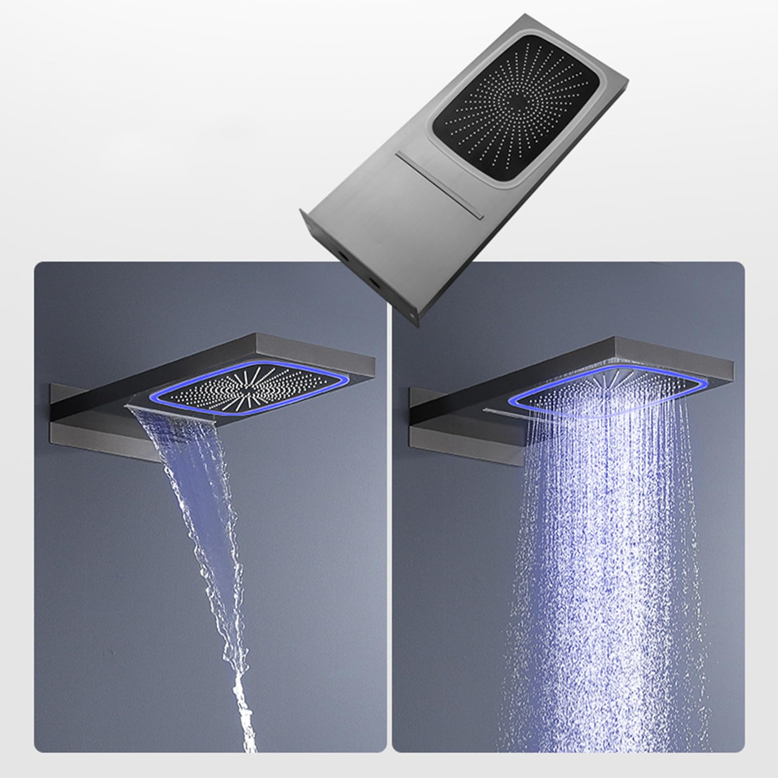 XJTNLB Columna Ducha Led Conjunto Ducha Cascada Empotradas Gris Pistola