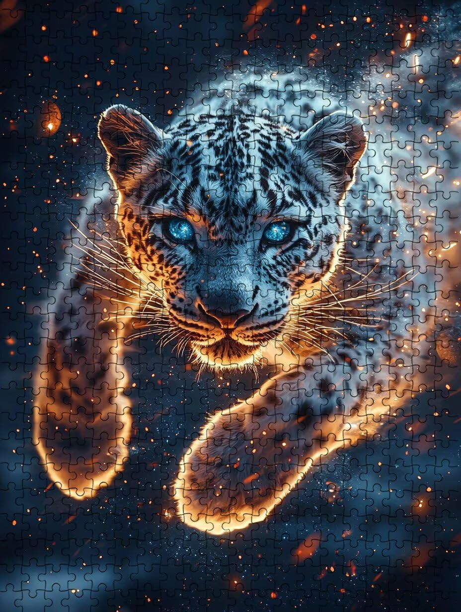 Sterne Tiger Puzzle 4000 Teile, Klassische Puzzles, Geschicklichkeitsspiel Puzzle für Erwachsene, Puzzlespiele für Die Ganze Familie, Mit Schöner Verpackung, Dekoration Puzzles DX0YL3-963