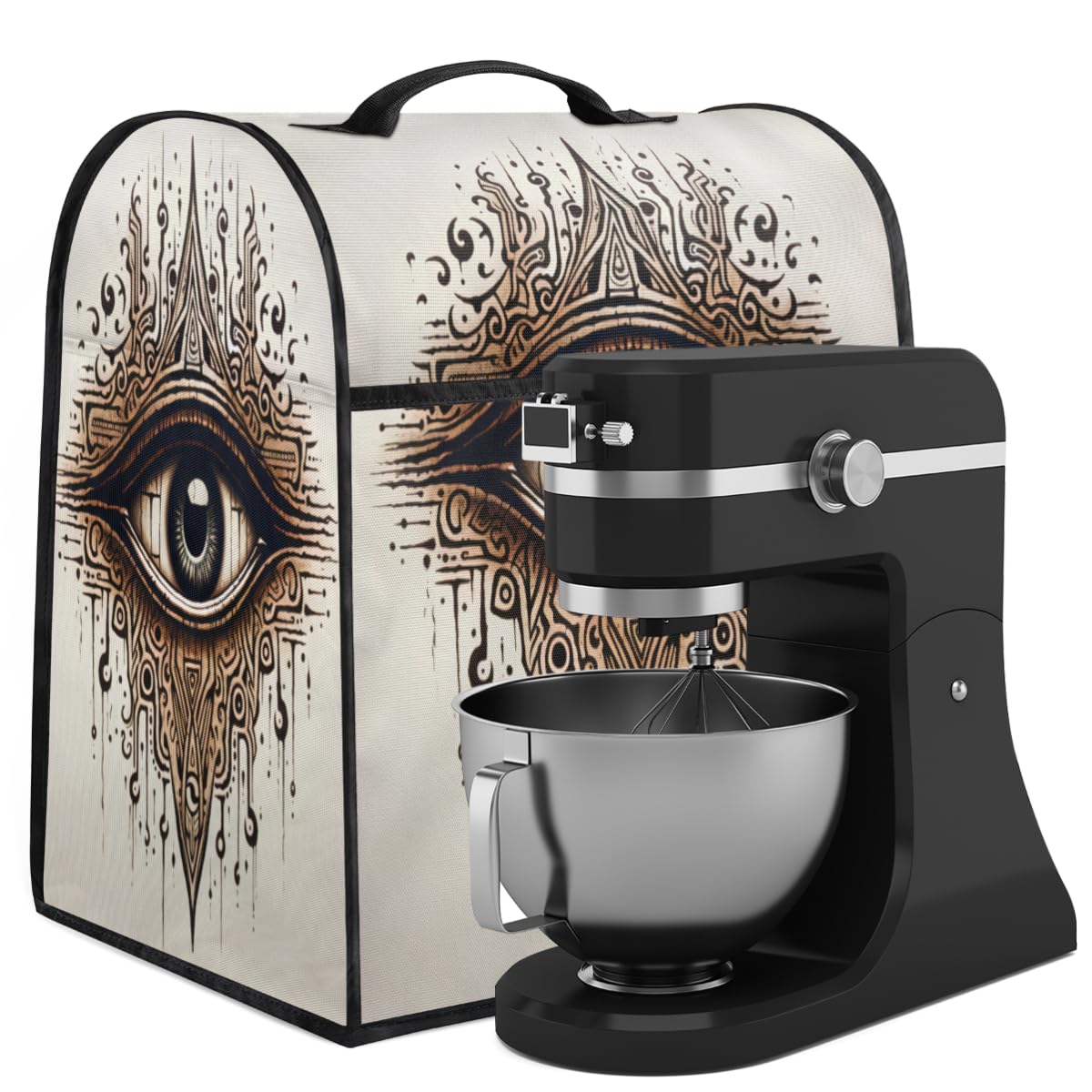 Coffee Maker Cover Eye Retro Printing Kitchen Appliance Covers Small Appliance Covers Blender Cover Juicer Cover Dust Covers for Kitchen Appliances with Top Handle and Pockets,Washable,C158