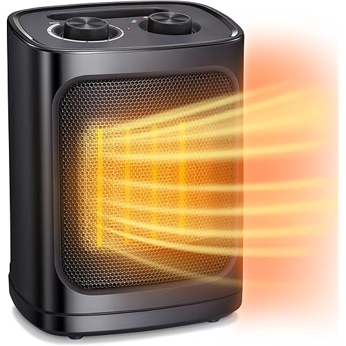 Antarctic Star Space Heater, Portable Electric Heater Ceramic Fan Small Mini Heaters Indoor Use ETL Certified 3 Modes Thermostat, Tip Overheat Protection Quiet Office Room Desk Home,9.1 Inch.