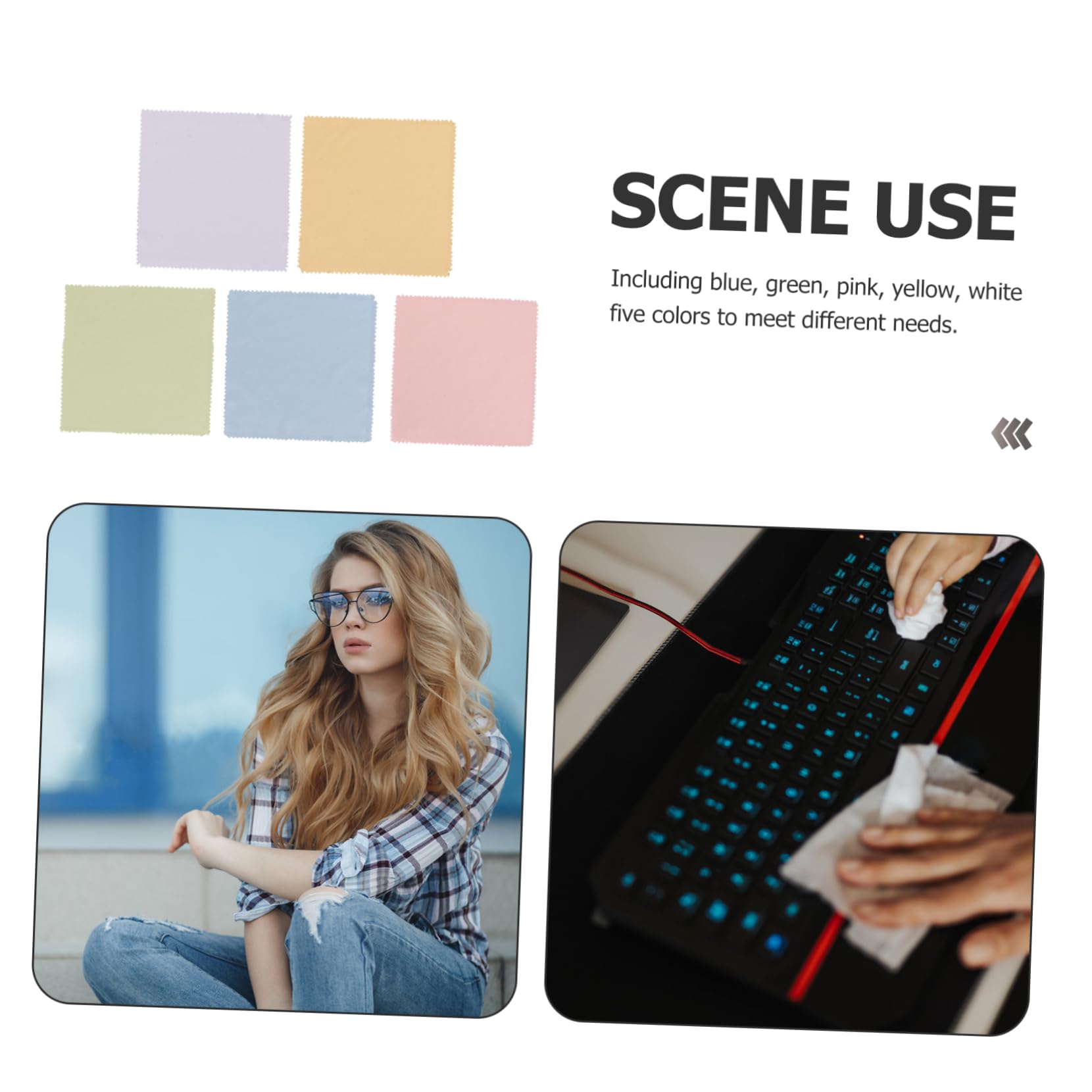 FRCOLOR 200 Piezas Gafas De Tela Limpiador Paños Para Toallitas Paños Limpios Para Gafas Toallitas Para Gafas Paño De Limpieza De Fibra De Gafas Paño De Limpieza De Gafas Fibra Extrafina