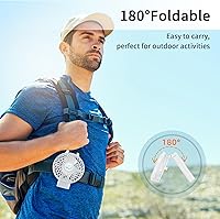 Vista 6 de HandFan Ventilador de mano portátil de 10400 mAh, ventilador de mano de larga duración de 40 horas recargable, mini ventiladores personales