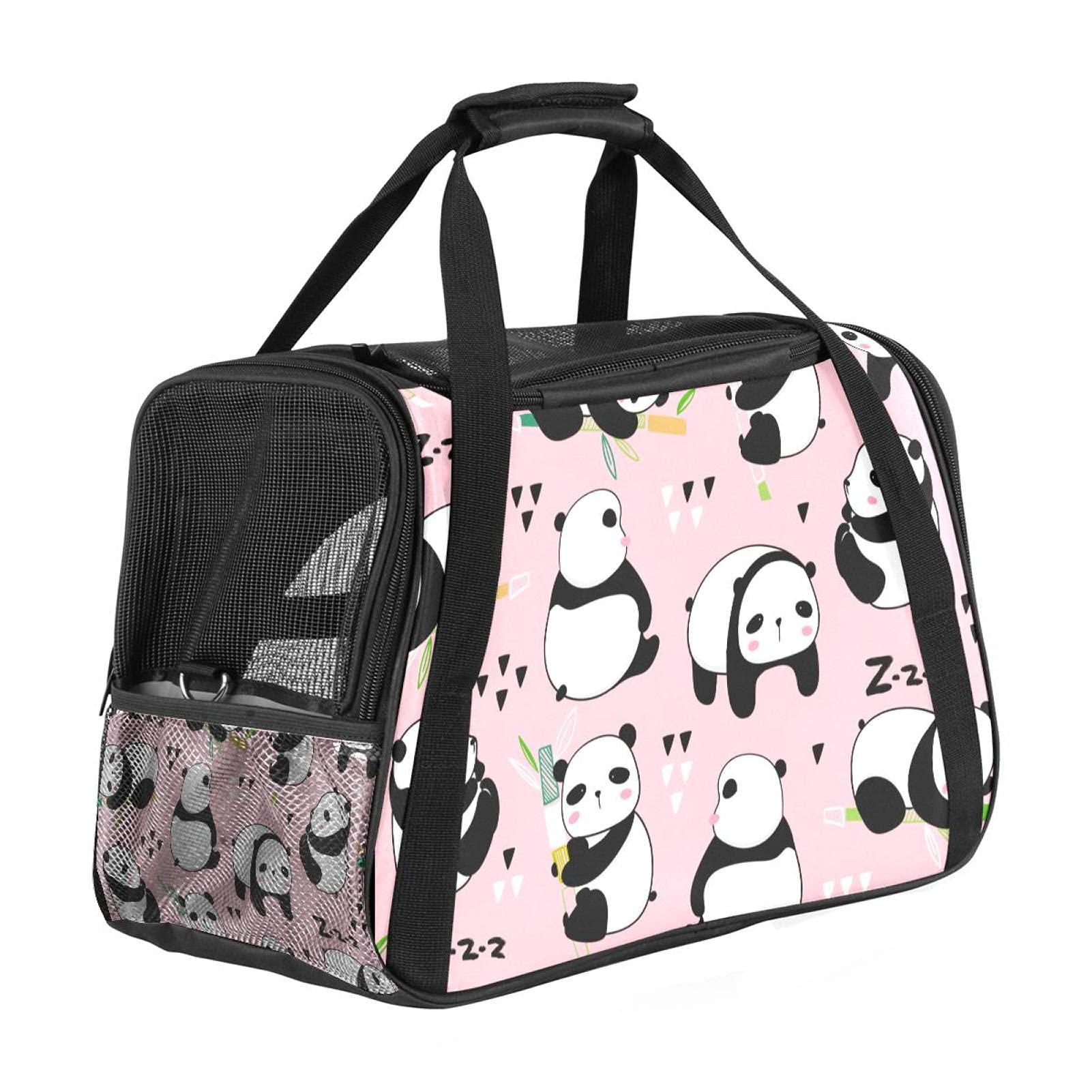 Bolsa de viaje para gatos ligera con diseño de panda para paseos en avión