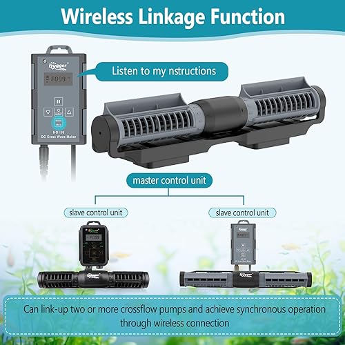 Miniatura 4 de hygger Acuario Gyre Wave Maker Fish Tank Bomba de flujo cruzado ajustable de circulación de agua para acuario con controlador base magnética (2380