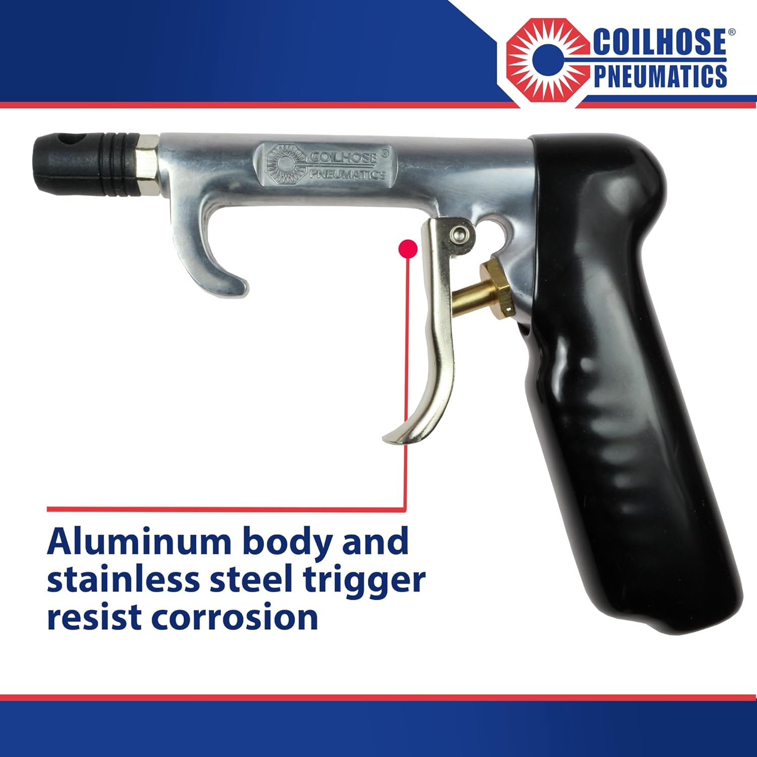 Coilhose Pneumatics 700-SR 700 Series Blow Gun with Safety Rubber Tip