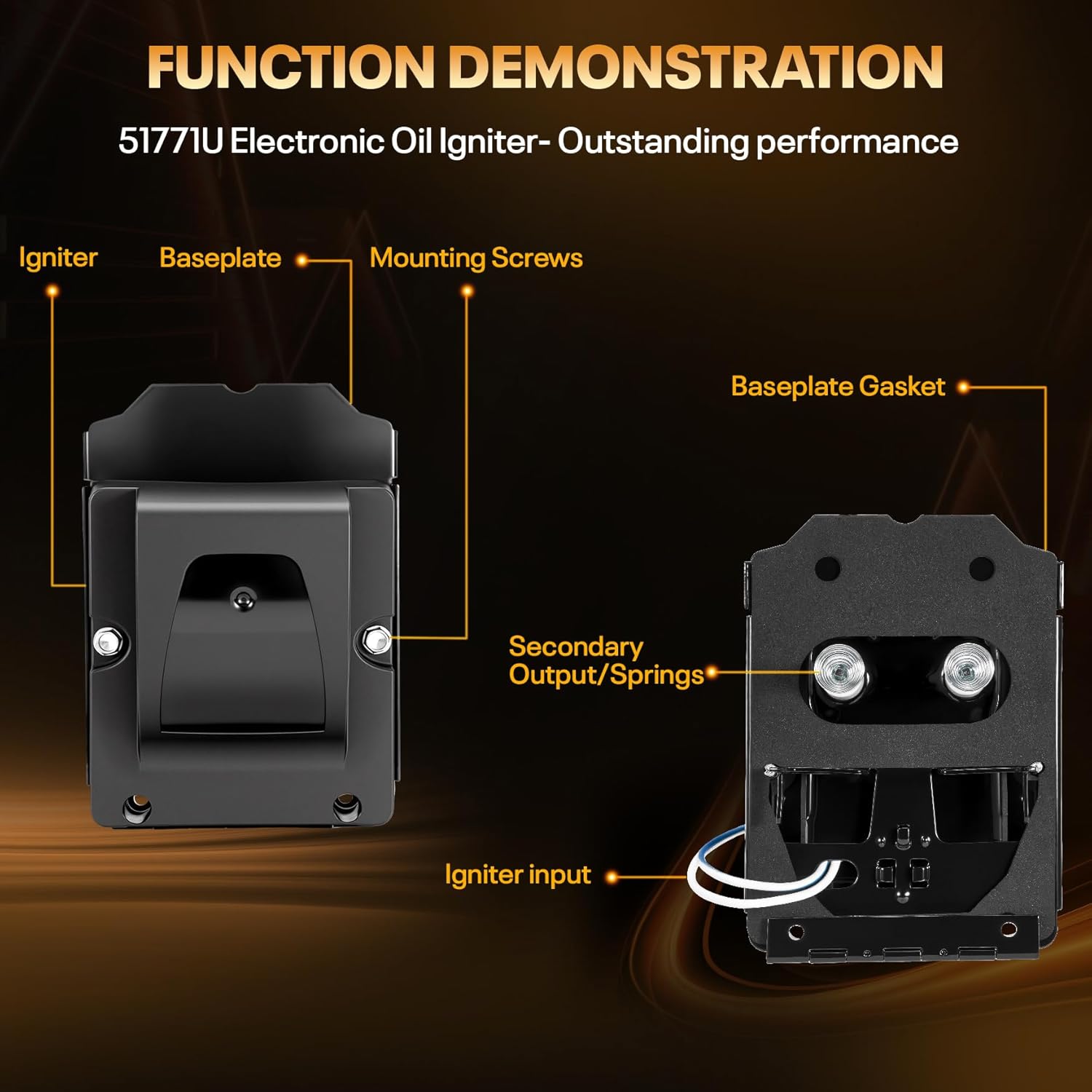 120 VAC 51771U 621943 for Beckett Oil Burner Igniter Fit for Beckett Oil Burners A AF AFG NX, Oil Furnace Igniter Transformer, Replacement for Beckett Oil Burner Parts 3-Year Free Replacement