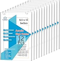 Vista 14 de PecMuikee Acrylic Sign Holder 8.5x11, Wall Mount Acrylic Sign Holder and Plastic Paper Display Ad Frame bonus with 3M Tape and Mounting Screws for