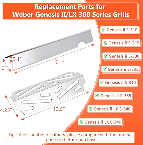 Miniatura 17 de Barras aromatizantes Genesis II y deflector de calor Genesis II para Weber GS4 Genesis II 300 ii E-310 E310 ii E-315 ii E-335 ii S-335 ii se-335