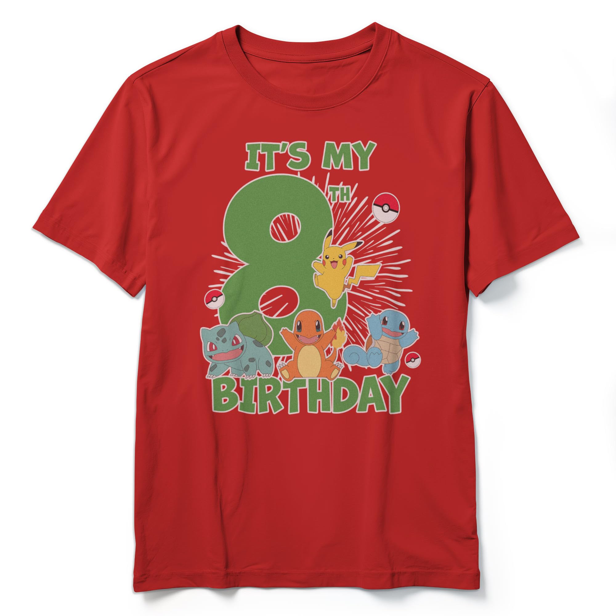Boy's Pokemon It's My 8th Birthday Starters T-Shirt