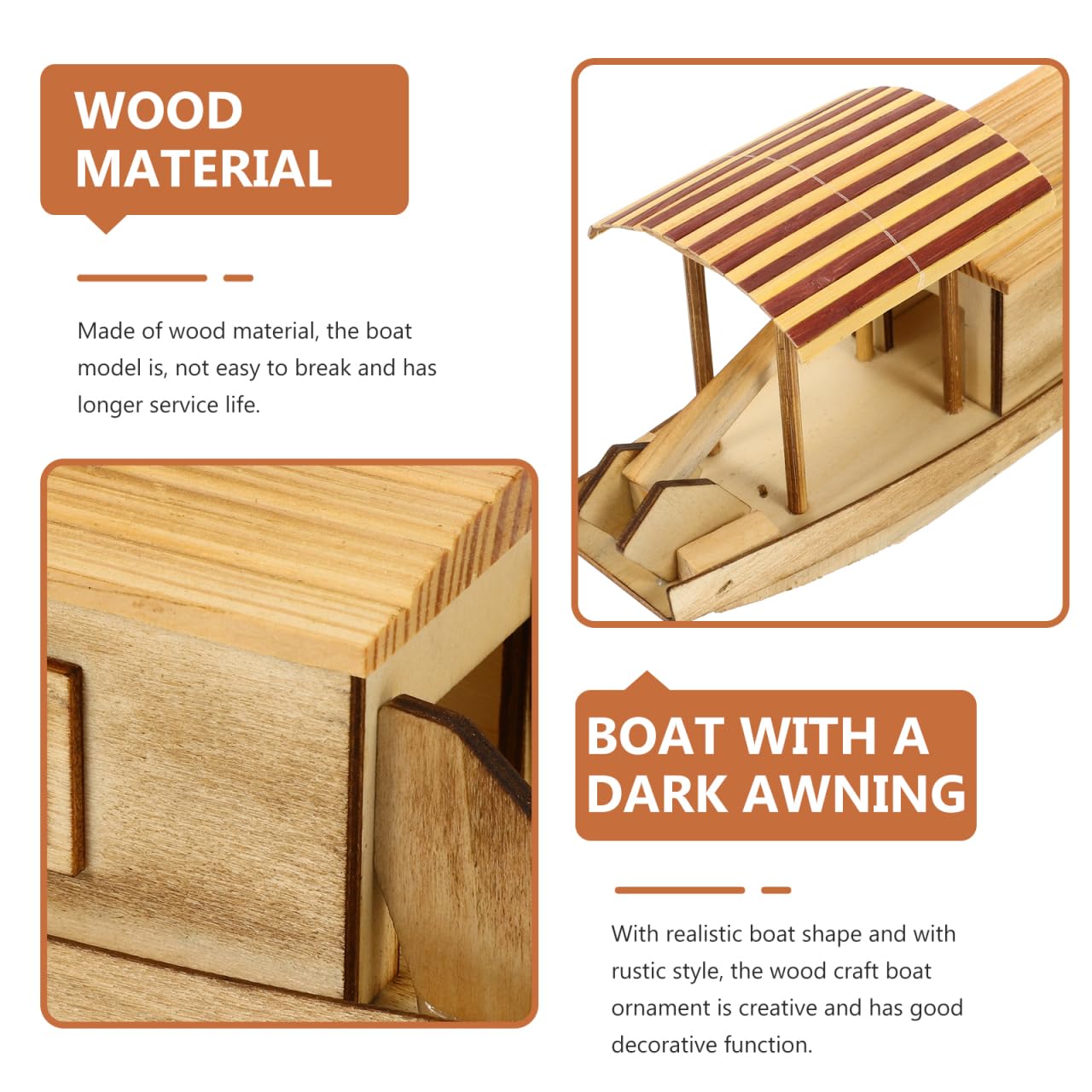 BESPORTBLE Modellboot Aus Holz Boot Ornament Dekoration Tischboot Holzbootfigur Für Wohnzimmer Schlafzimmer Büro Schrankdekoration Kanu Modell