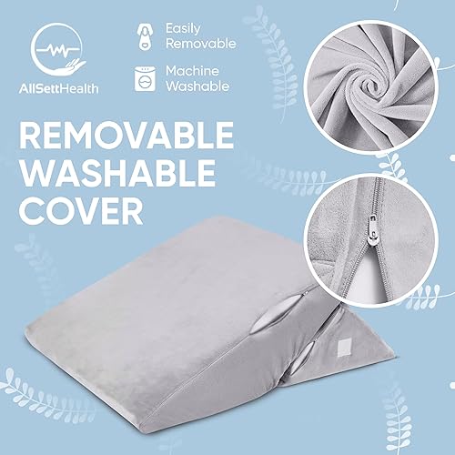 Miniatura 6 de AllSett Health Almohada de cuña de cama ajustable para apnea del sueño, 7 en 1 posicionador corporal almohada de cuña para dormir, almohada de