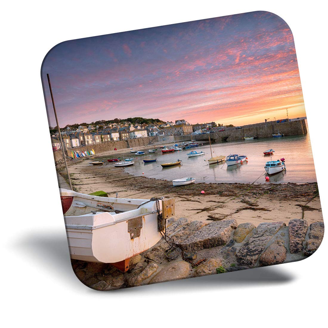 Destination Vinyl ltd Fridge Magnet - Mousehole Penzance Cornwall UK 21918