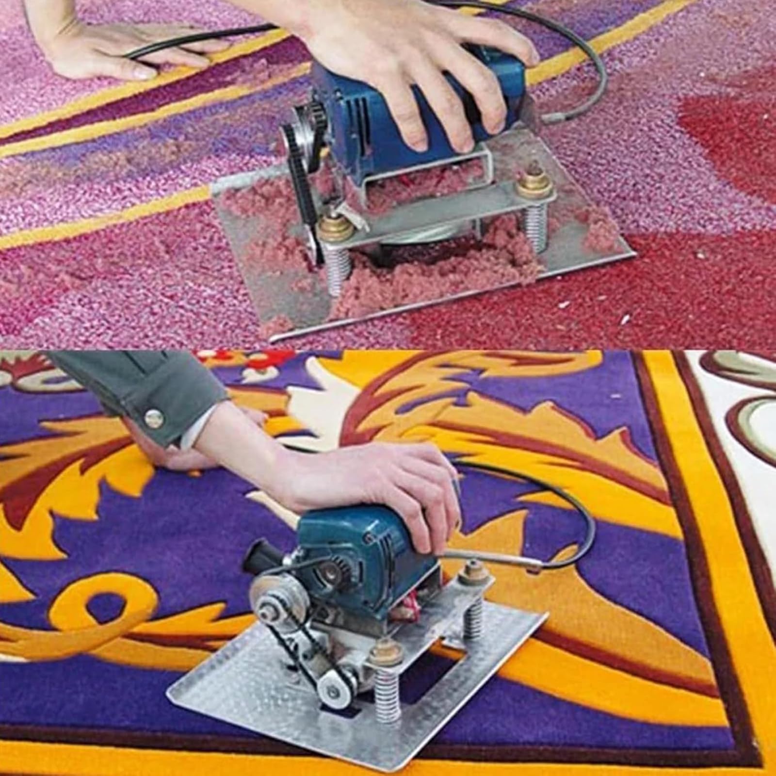 Máquina cortadora alfombras Plana eléctrica portátil,Herramientas de Cuchilla Enrollable para nivelación de alfombras,para alfombras