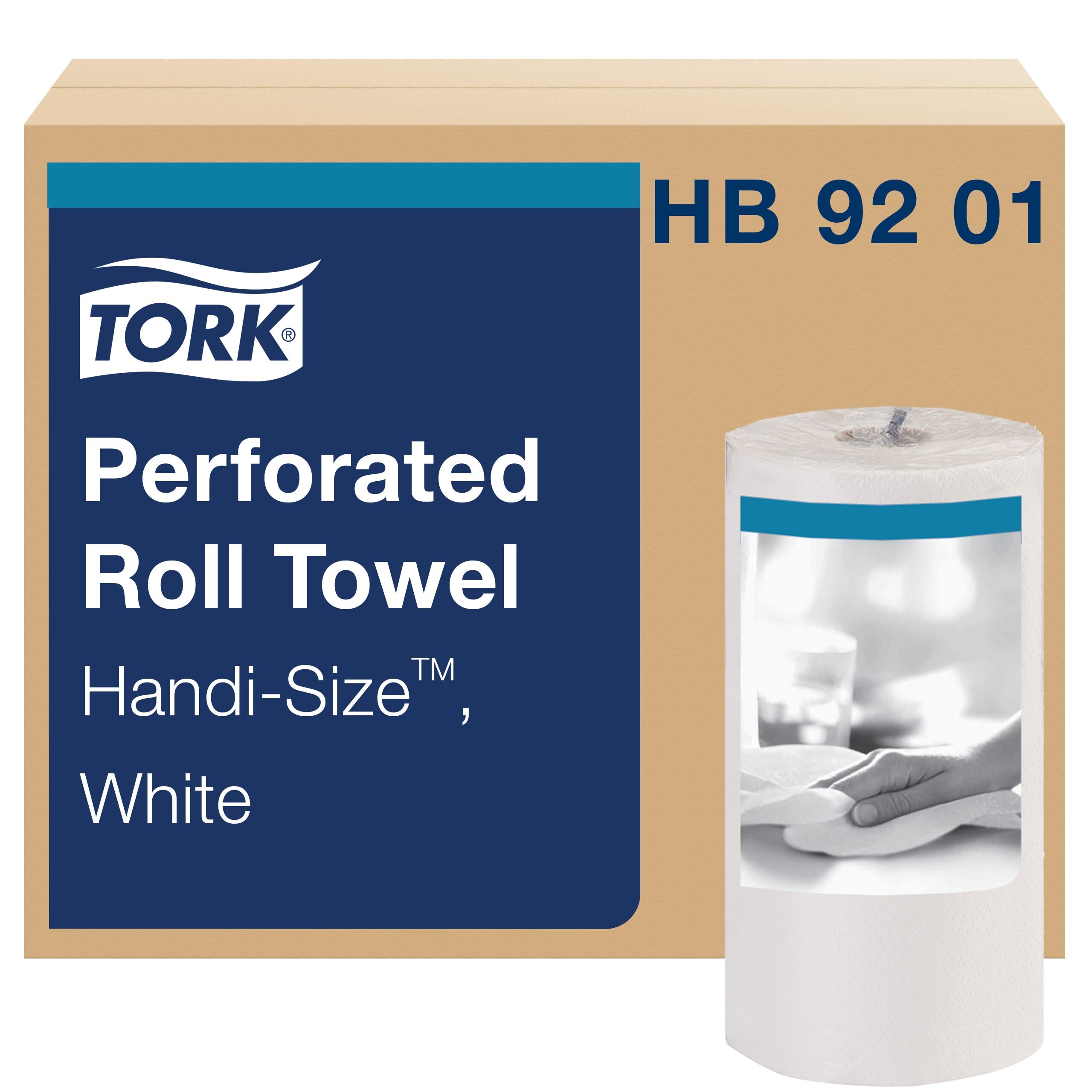 Photo 1 of ***PACK OF TWO***Tork Handi-Size Perforated Roll Towel White, Certified Compostable, 30 x 120 Towels, HB9201
