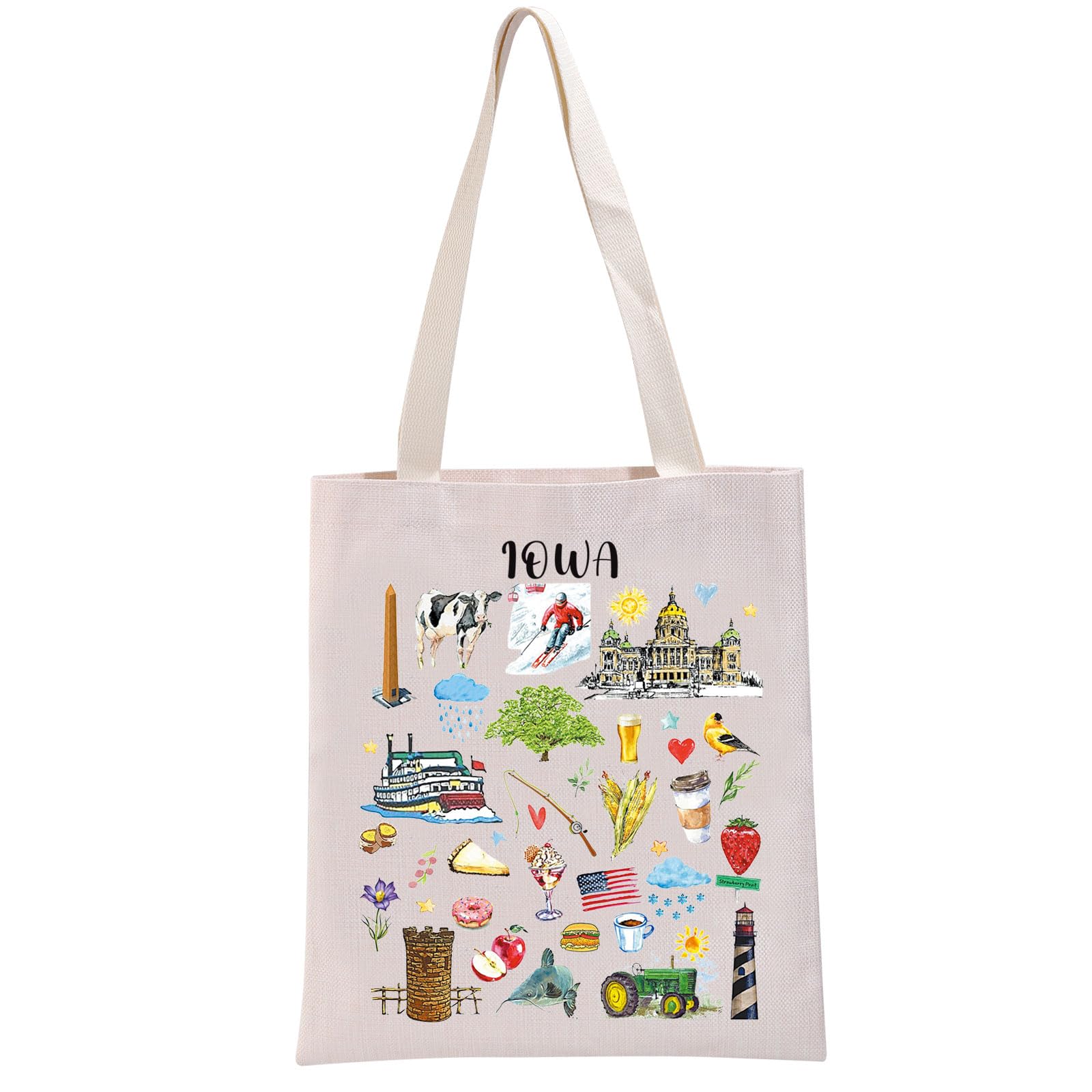 G2TUP Iowa State Souvenirs Gift Iowa Travel Tote Bag Iowa Home Handbag Iowa Tourism Gift Iowa Vacation Gift