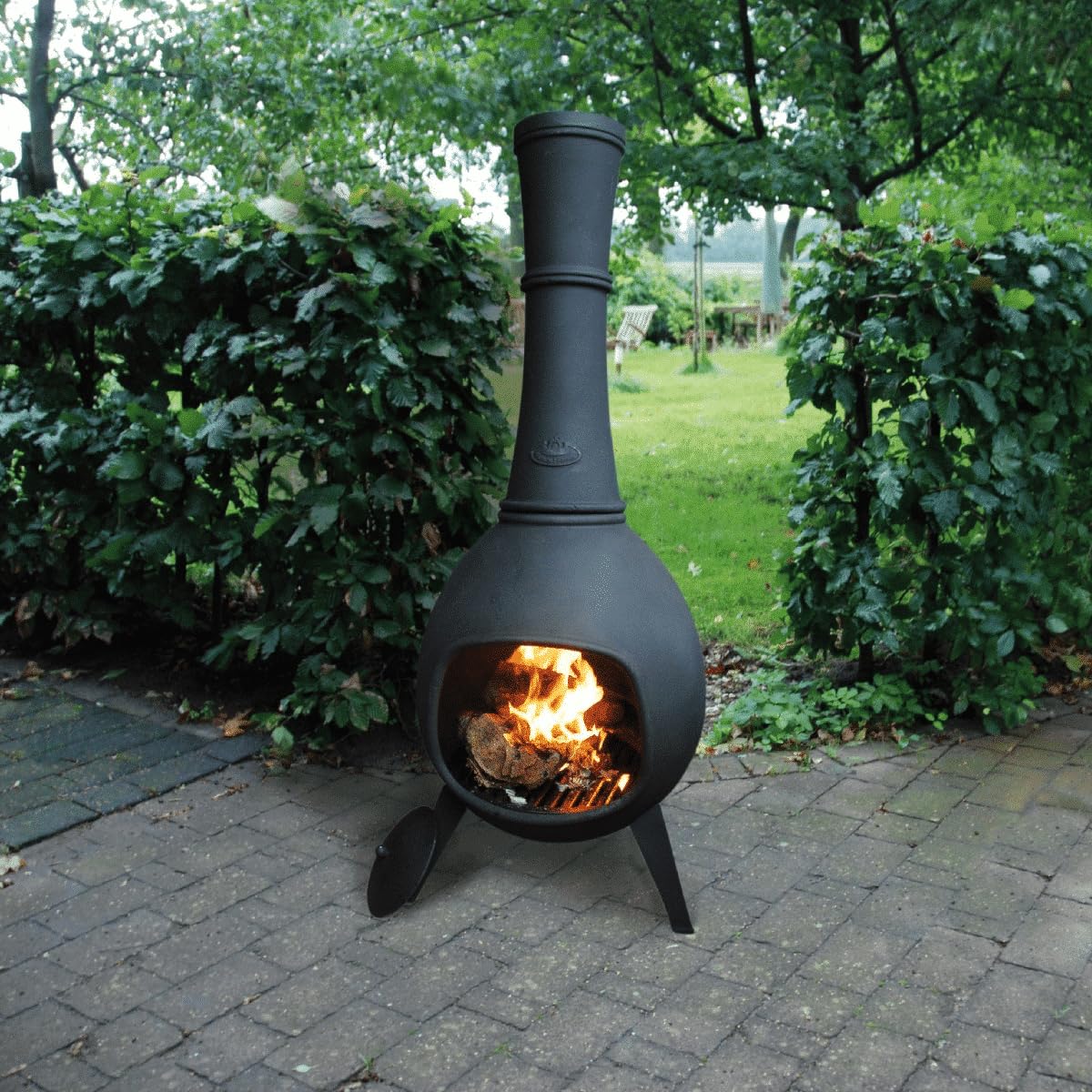 Esschert Design Terrassenofen, 150 cm L, schwarz, 53x53x144 cm, FF65