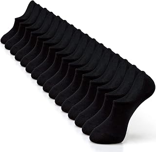 IDEGG Men's No Show Socks with Non-Slip Grip - Low Cut Ankle Athletic Socks, Reinforced Heel & Toe, Breathable Cotton Blend