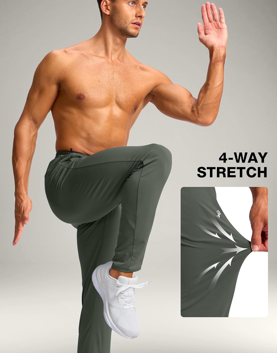 Pudolla 32"/34"/36"/38" Inseam Men's Tall Sweatpants with Zipper Pockets Lightweight Joggers for Athletic Workout Casual - Image 4