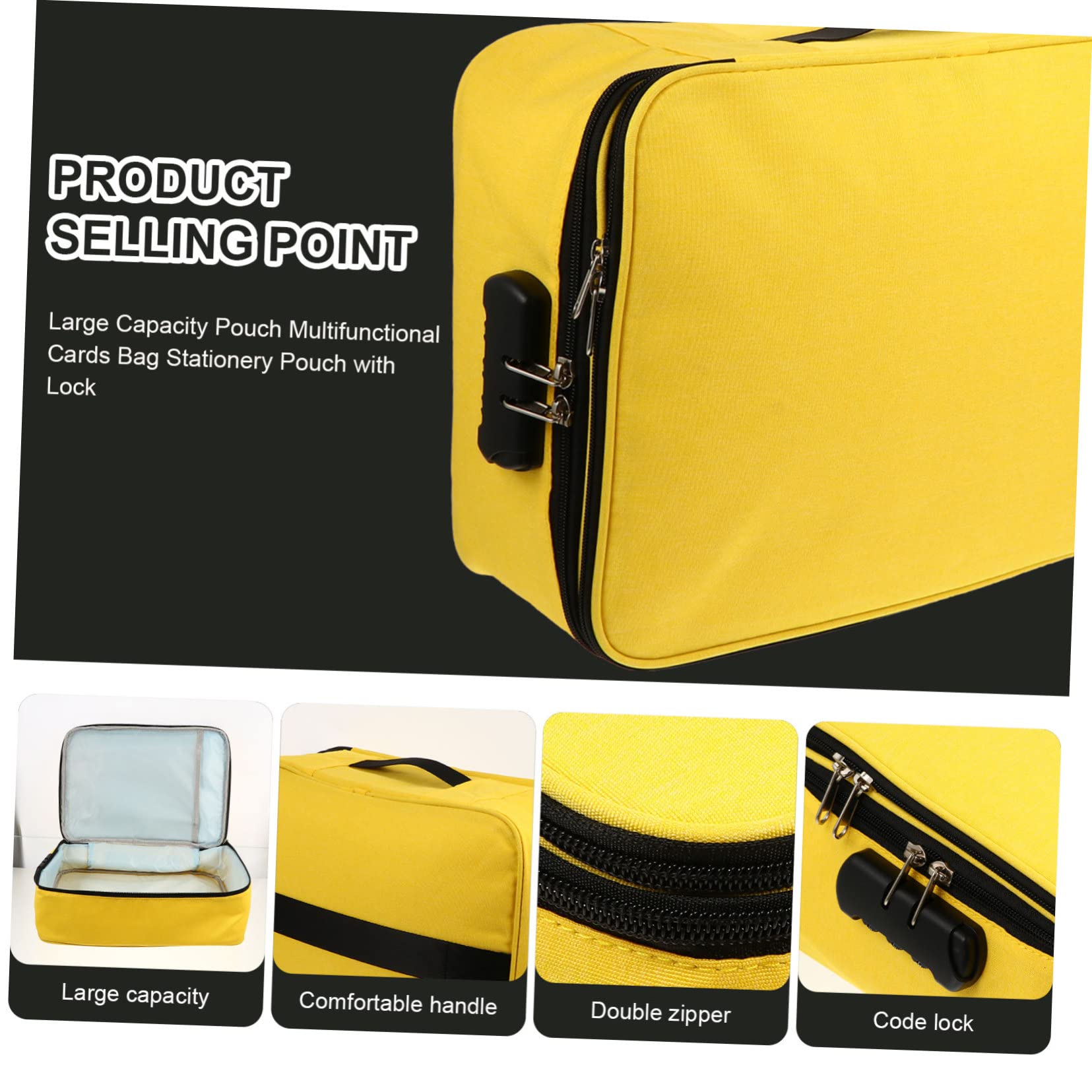 1pezzi Capacità Pouch Multifunzionale Per Documenti e Carte Con Serratura Astuccio Materiale Resistente Per Uso Quotidiano e Viaggi