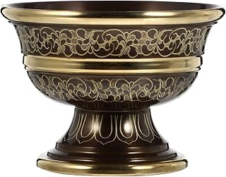 Hemoton Chalice Goblet Brass Copper Offering Bowl Brass Temple Cup Buddhist Water Cup Buddhist Alar Supplies for Meditation Burning Incense Ritual Smudging Decoration Home Decoration