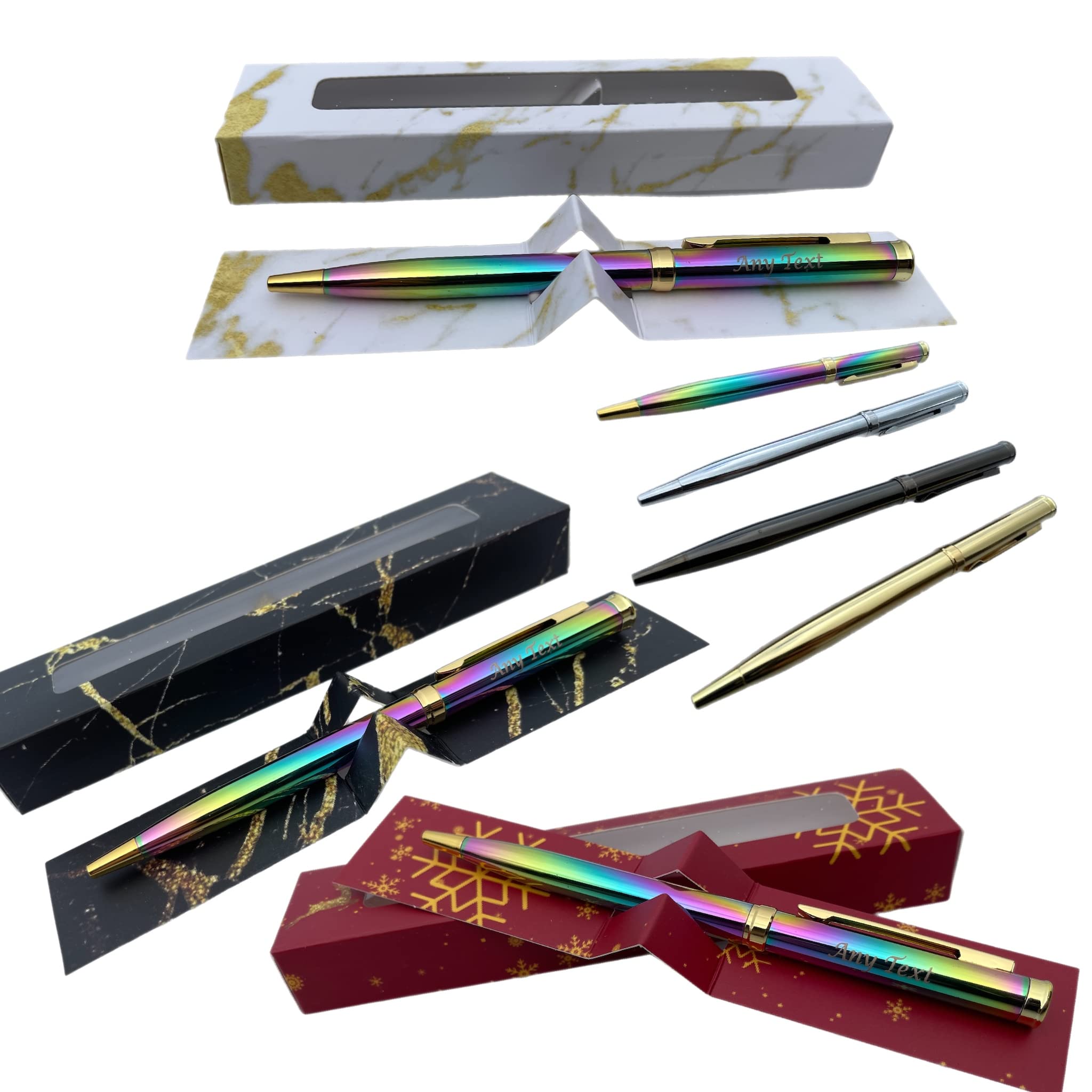 Personalised Rainbow Pen with Gift Box - Set of 1 Custom Pens - Ideal for Gifts and Special Occasions
