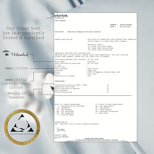 Miniatura 7 de URBANHUT Sábanas 100% de algodón egipcio, juego de sábanas de 1000 hilos tamaño Queen (4 unidades), sábanas de hotel de lujo para cama tamaño Queen,