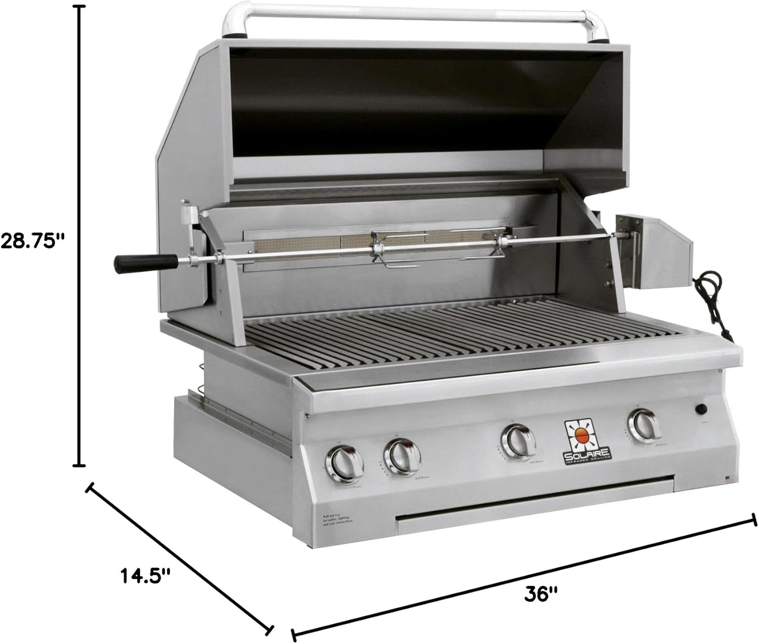 Solaire Deluxe Convection Built-in Grill with Rotisserie (SOL-AGBQ-36-NG), 36-Inches, Natural Gas