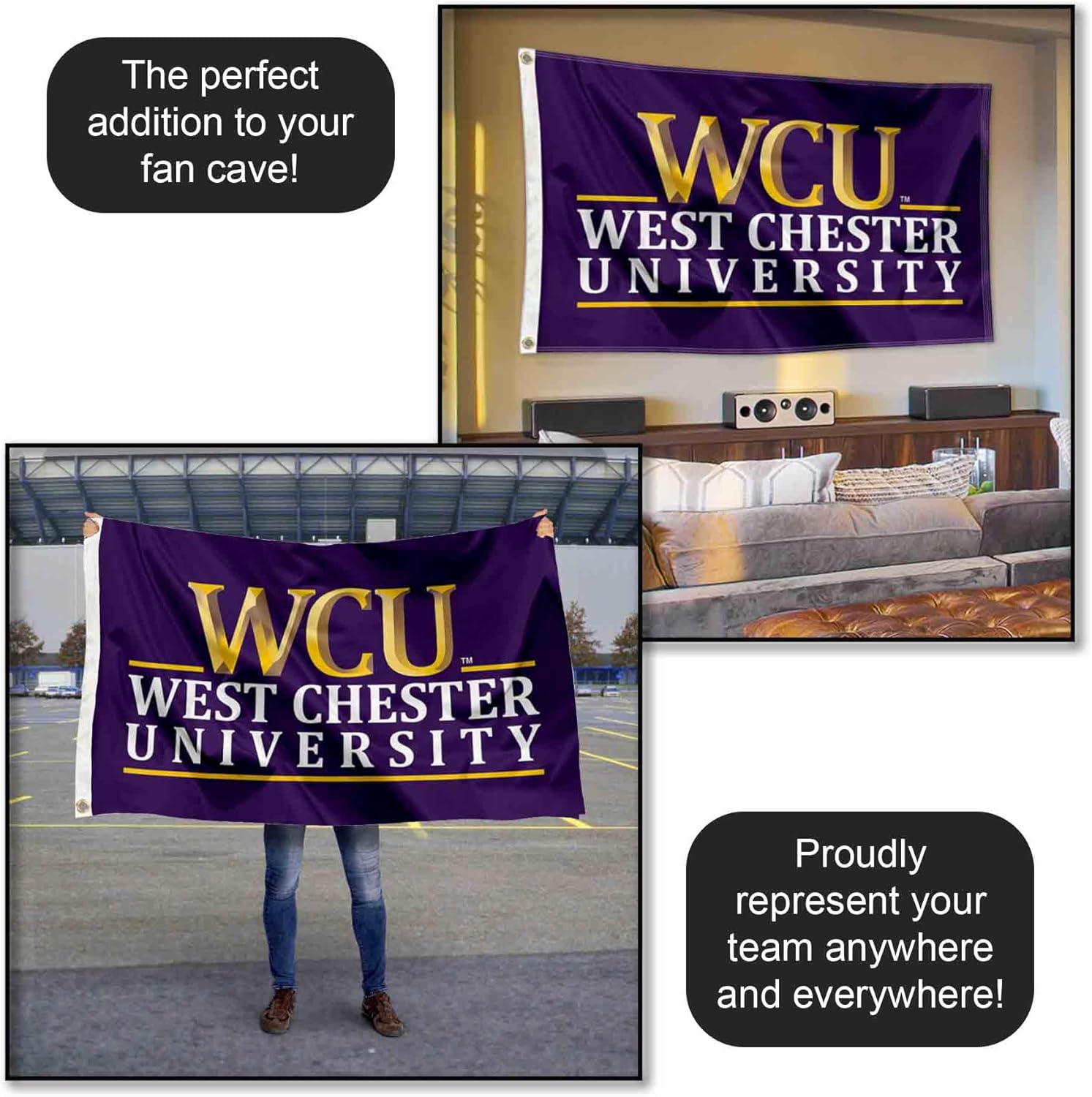 WCU Golden Rams Wordmark College Flag