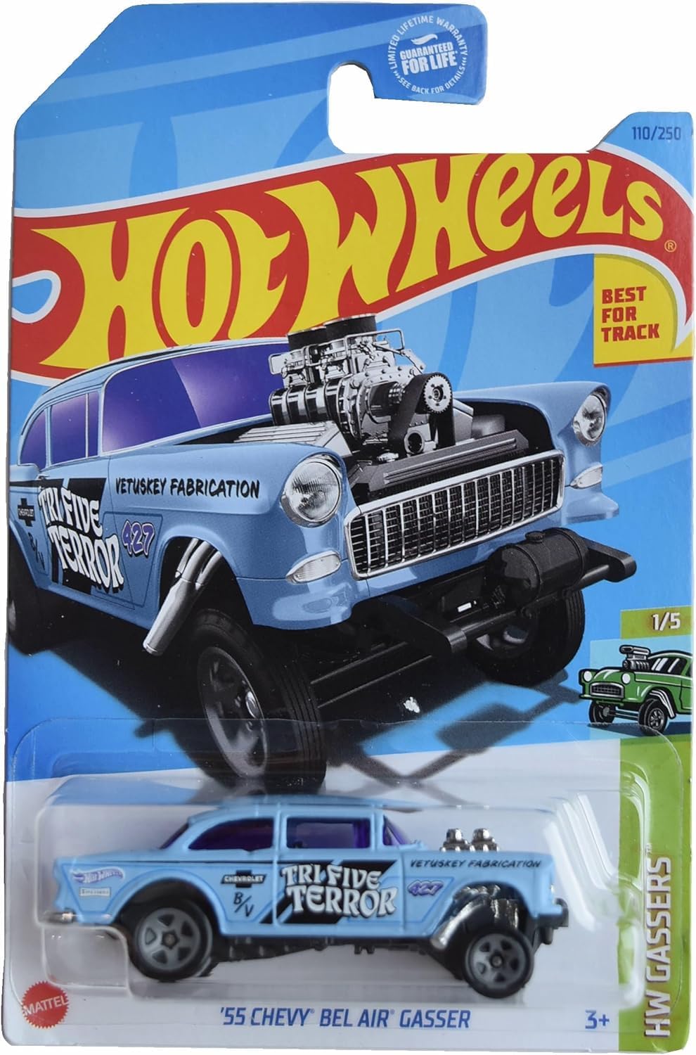 Hot Wheels '55 Chevy Bel Air Gasser, HW Gassers 1/5 [Blue] 110/250