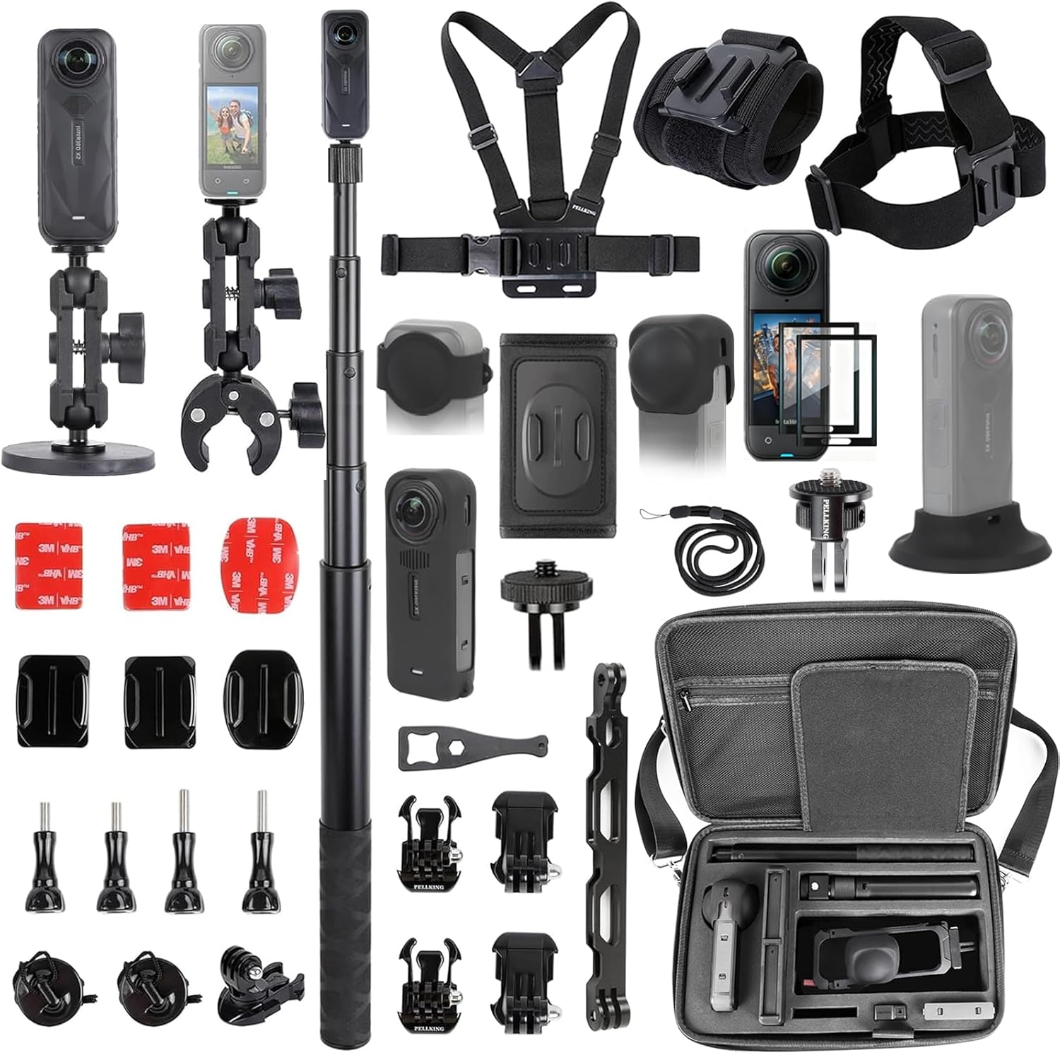 PellKing Accessories Kit For Insta360 X5,Included Barbados - View #4
