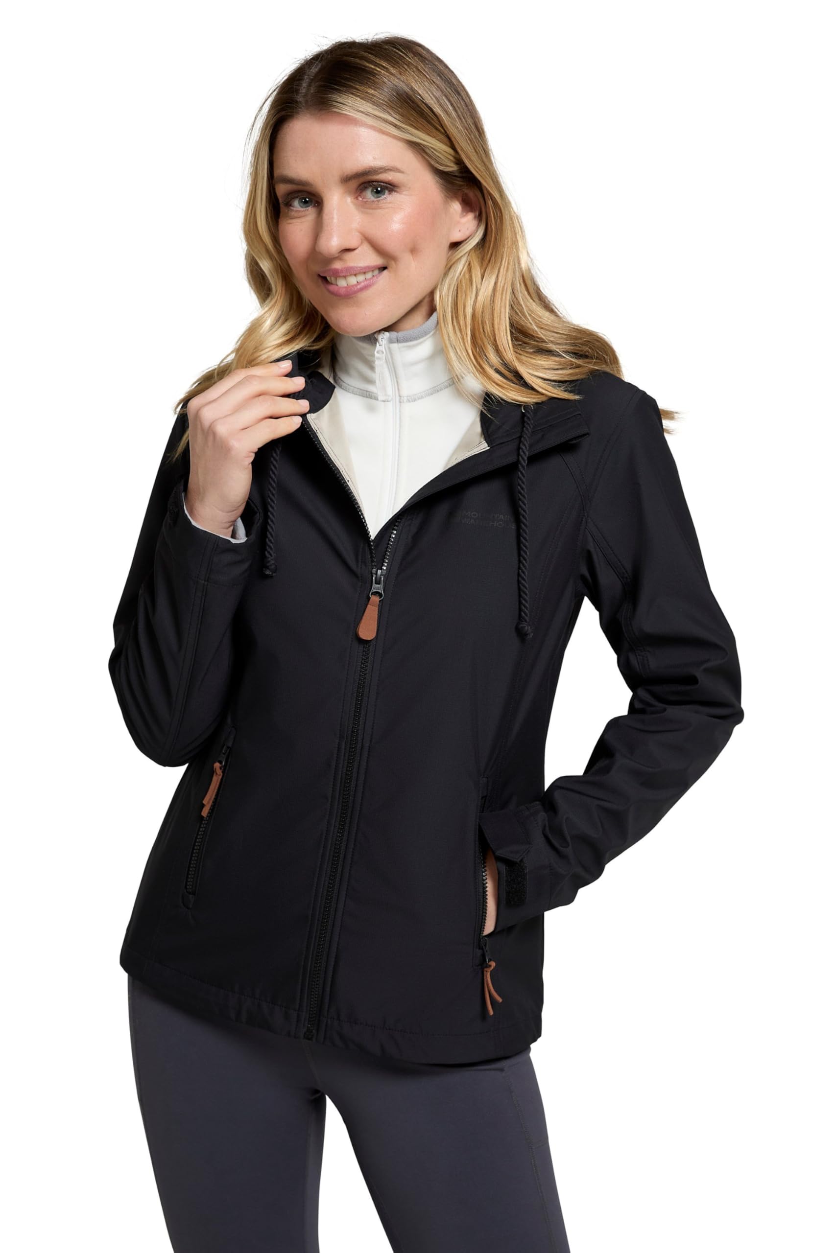 Mountain Warehouse Women's Black Iona Water Resistant Softshell Jacket - Breathable, Lightweight - For Spring Summer Size 18