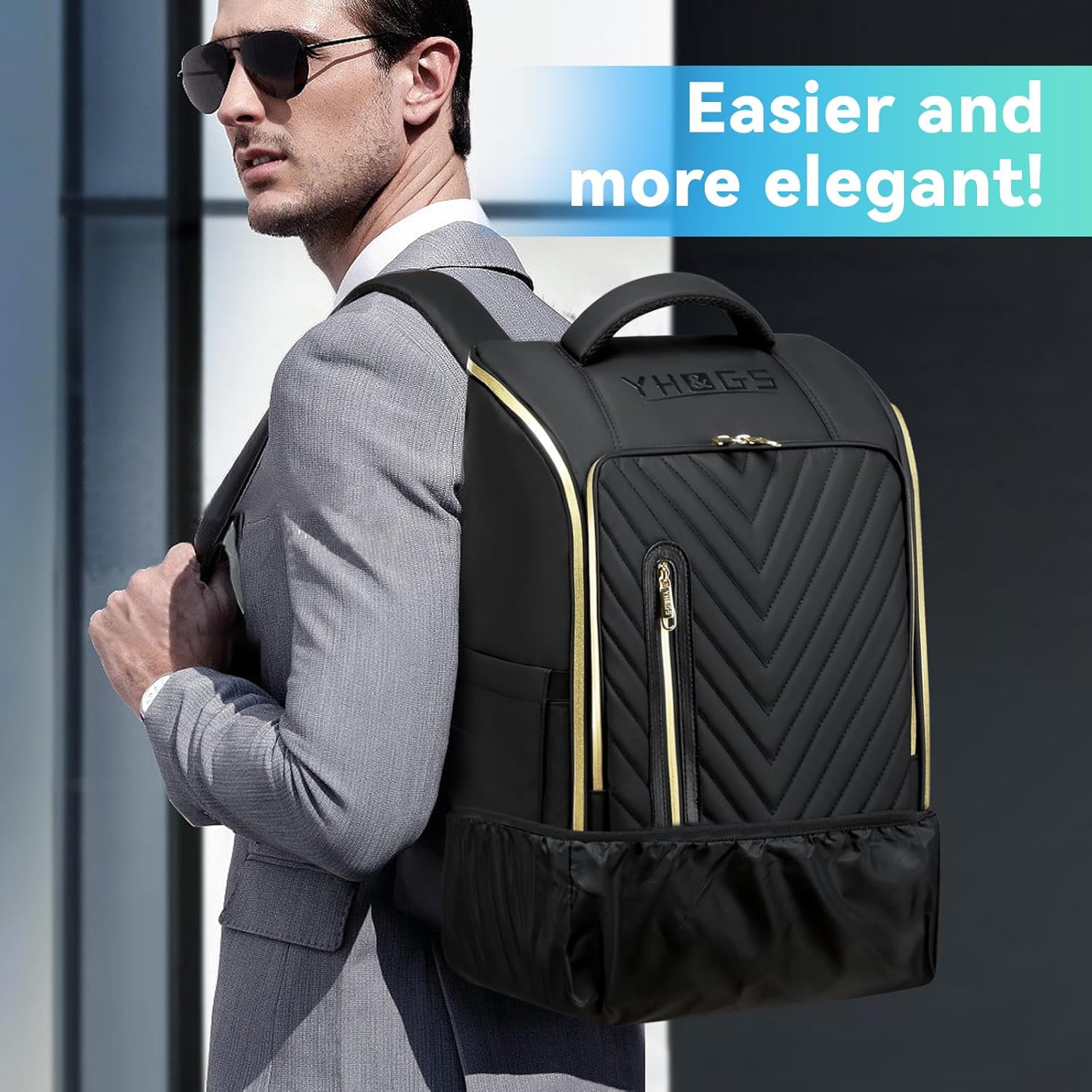 Rolling Backpack Waterproof Commuter Backpack with Wheels for Business, Laptop Compartment for 15.6-Inch Laptop, Wheeled Carry-On Bag for Adults - Image 6