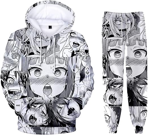 Amazon.com: WAWNI ACG Ahegao Sudaderas Set 3D Kawaii O-Face Sudaderas  Pantalones De Dos Piezas Sudadera Traje : Ropa, Zapatos y Joyería