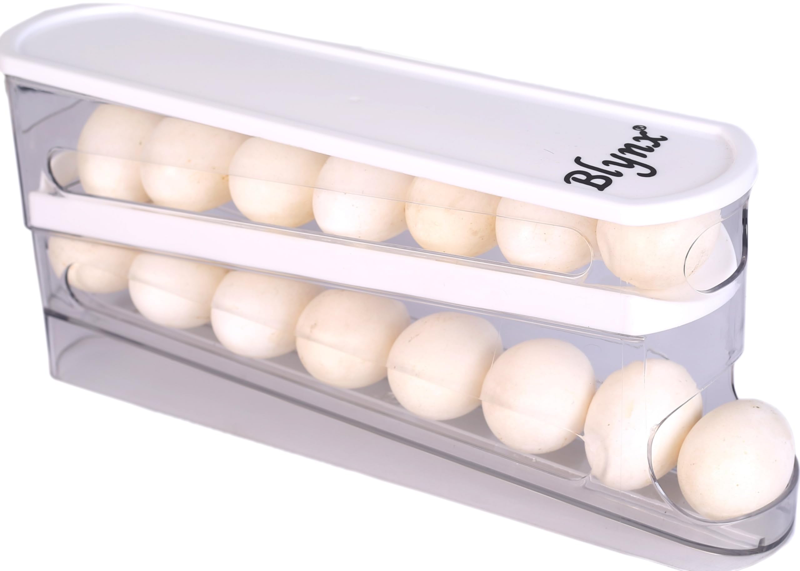 Blynx® Rolling Egg Dispenser for Fridge | Gravity-Fed NestRoll System Holds 12-14 Eggs, Prevents Breakage & Saves Space – Effortless One-Hand Access for Busy Indian Homes