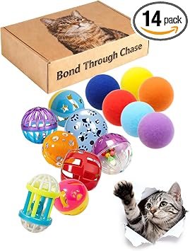14 Pack BPA-Free Cat Toy Balls for Kittens & Cats 1.52.2