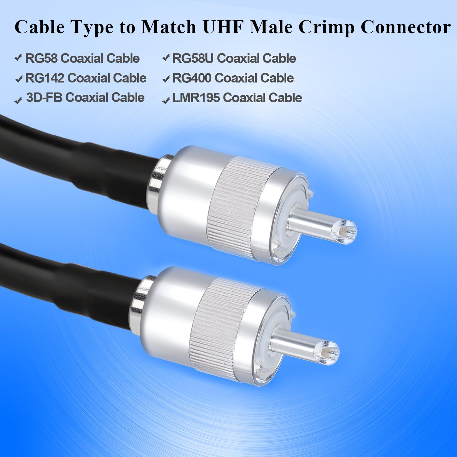 Connettori Coassiali PL259 SO239 - Confezione Da 10 Pezzi, Per Antenne Radio CB, RG58, Adattatori RF - Foto 7